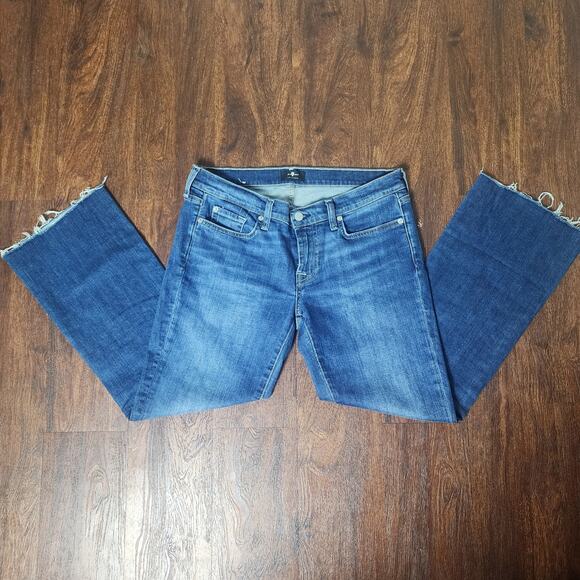 7 For All Mankind Original Bootcut Mid-Rise Jeans Raw Hem, Size 30 - Picture 2 of 11